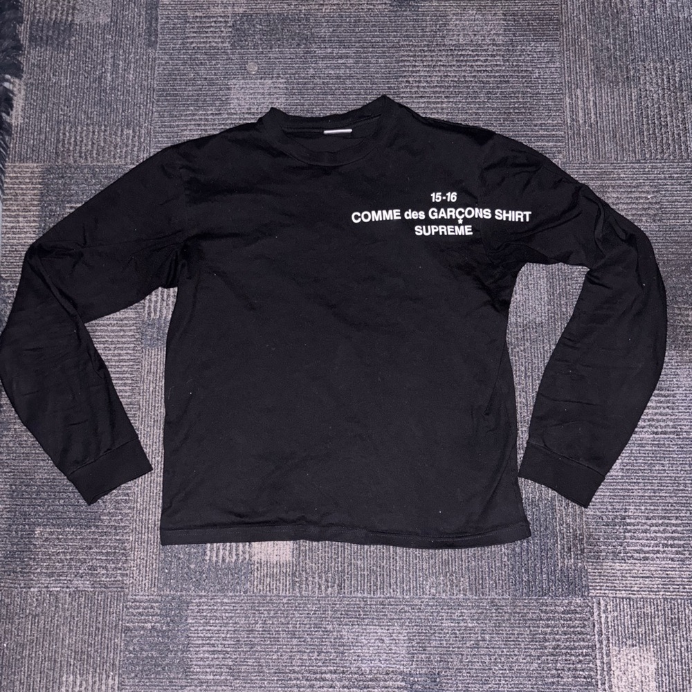 Comme des Garçons Shirt x Supreme Black Long Sleeve Tee - Picture 2 of 2